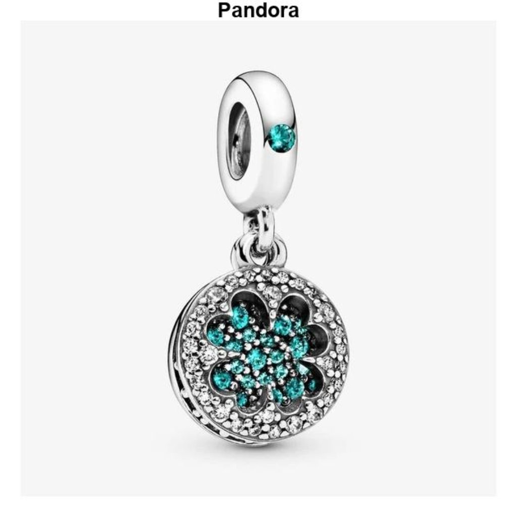 Elegant Silver And Teal Charm Pendant